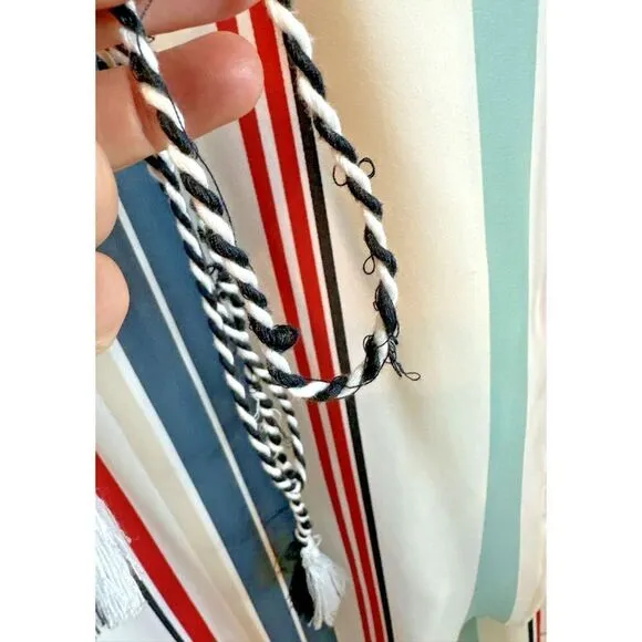 Cupcakes and Cashmere Perelli Stripe Wrap Midi dress womans small 4th of July