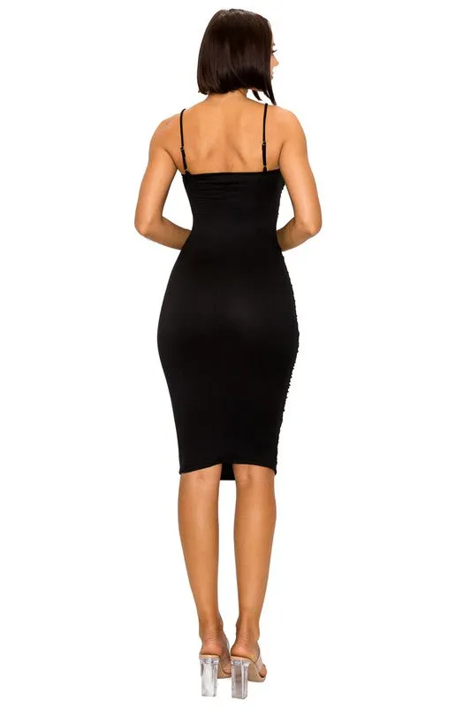 Día y Noche Midi Dress Set - Black