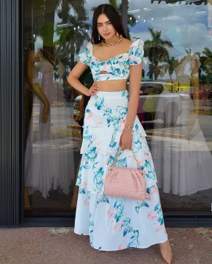 Dear Summer I Love You  Printed Skirt Set