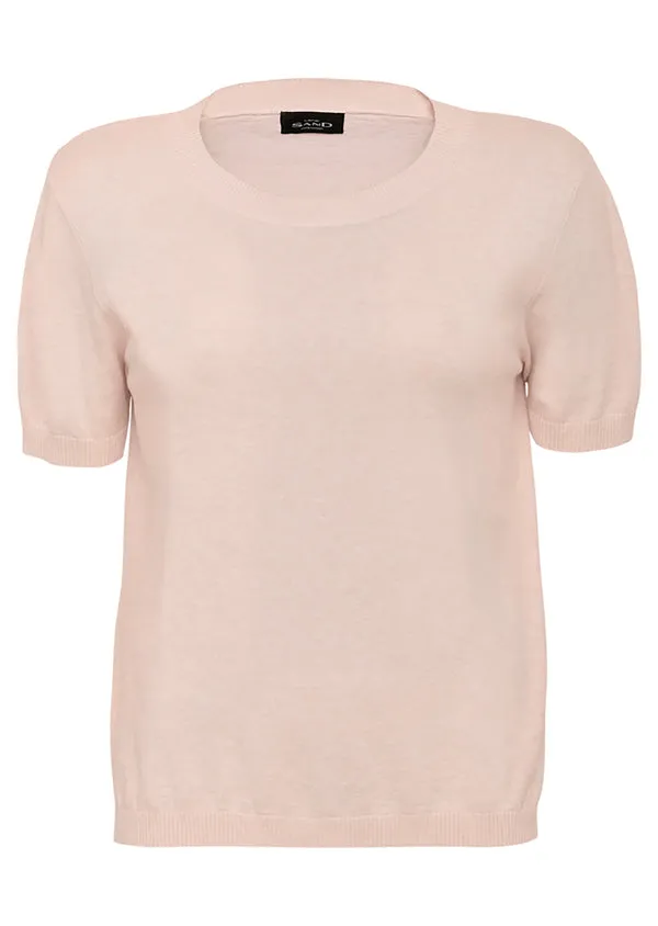 DELMY COTTON CASHMERE TOP - LIGHT PINK