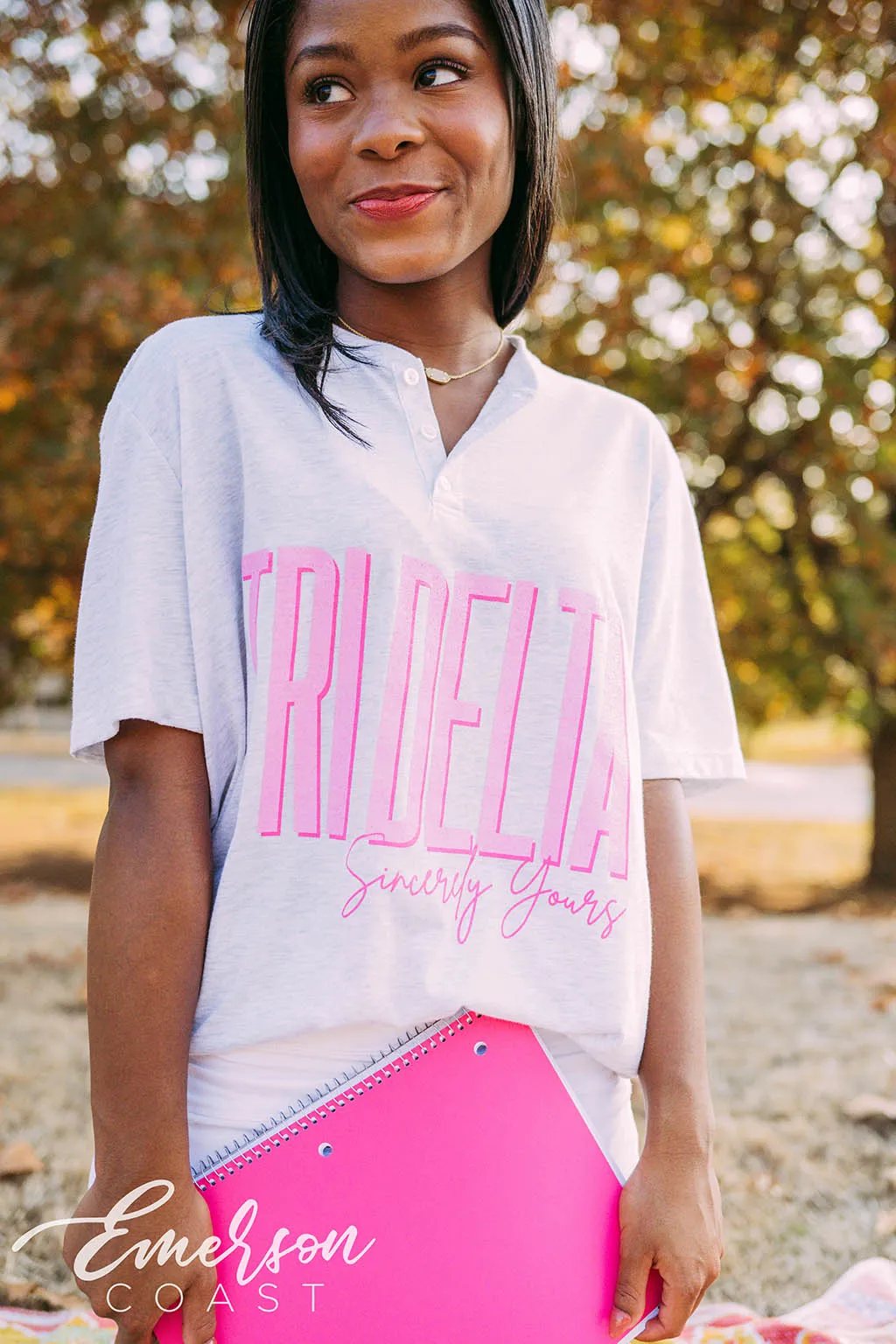 Delta Delta Delta Sincerely Yours Henley Tee