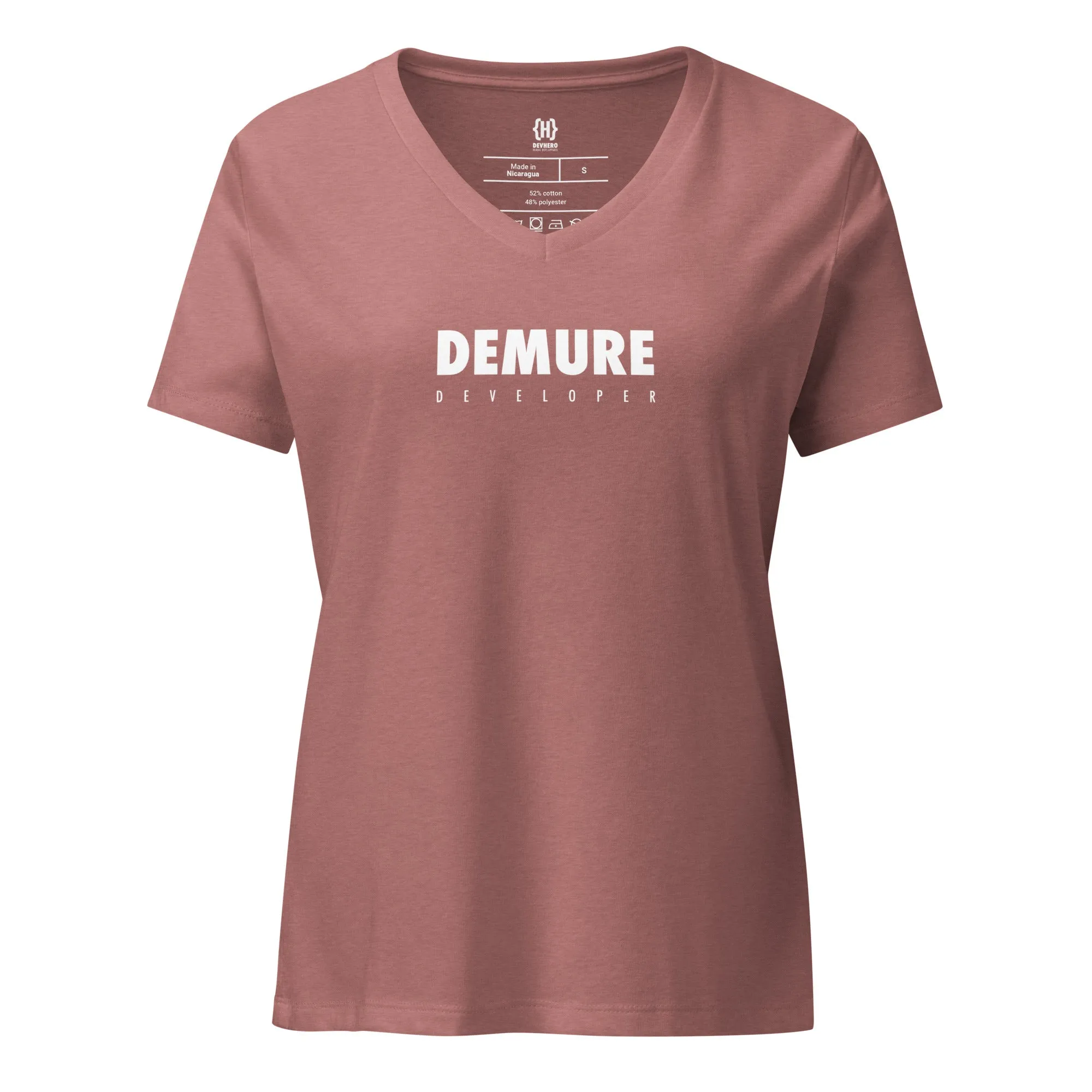 Demure Developer Women’s relaxed v-neck t-shirt