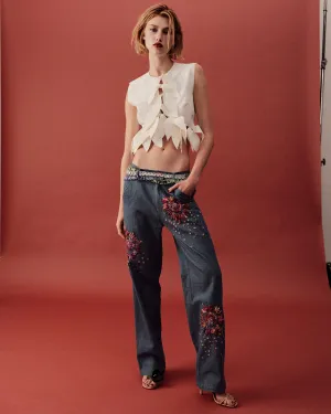 Denim Embroidered Jeans