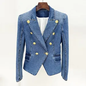 Denim Jacket  Hip Mini Jean Skirt Two Pieces