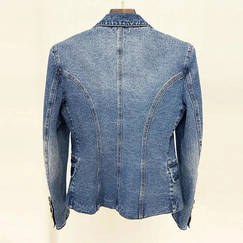 Denim Jacket  Hip Mini Jean Skirt Two Pieces