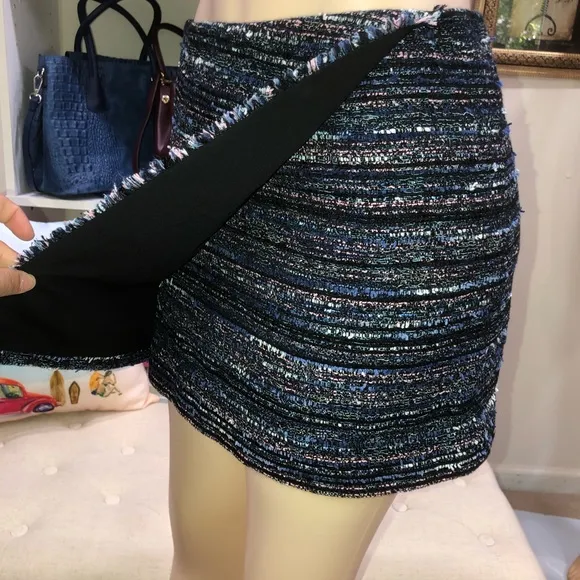 Diane Von Camellia Tweed Faux Wrap Skirt