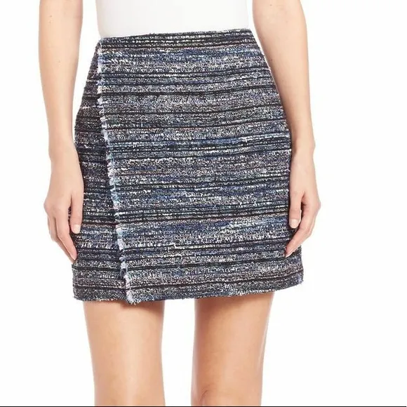 Diane Von Camellia Tweed Faux Wrap Skirt