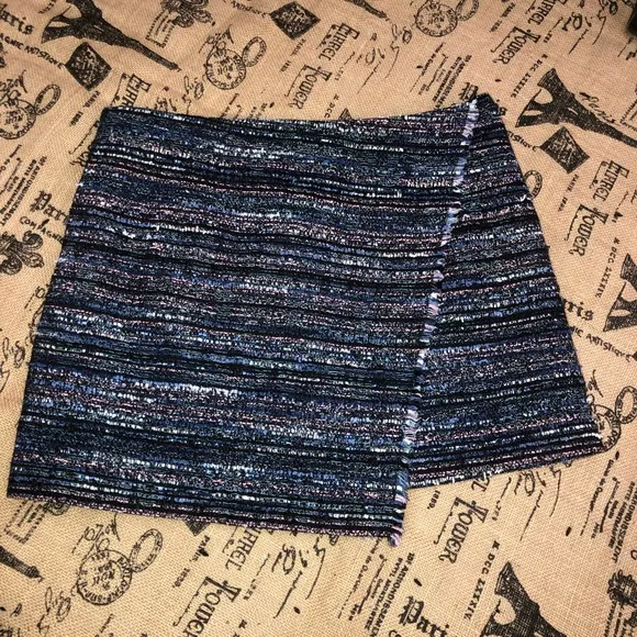 Diane Von Camellia Tweed Faux Wrap Skirt