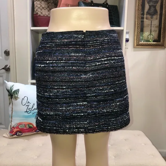 Diane Von Camellia Tweed Faux Wrap Skirt