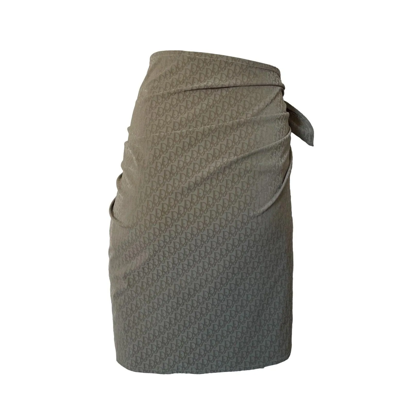 Dior Olive Monogram Wrap Skirt