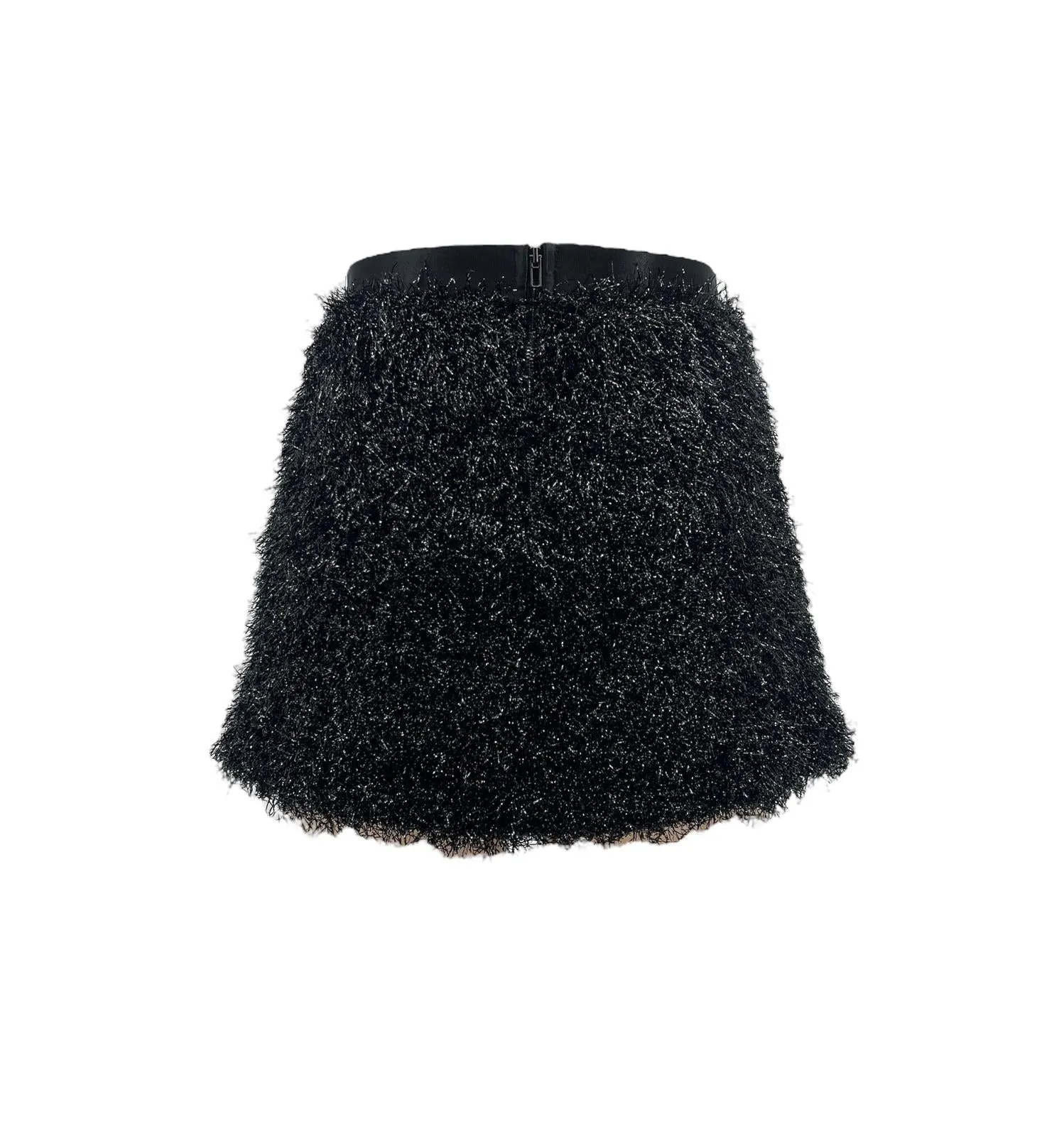 Disco Frill Mini Skirt - Black