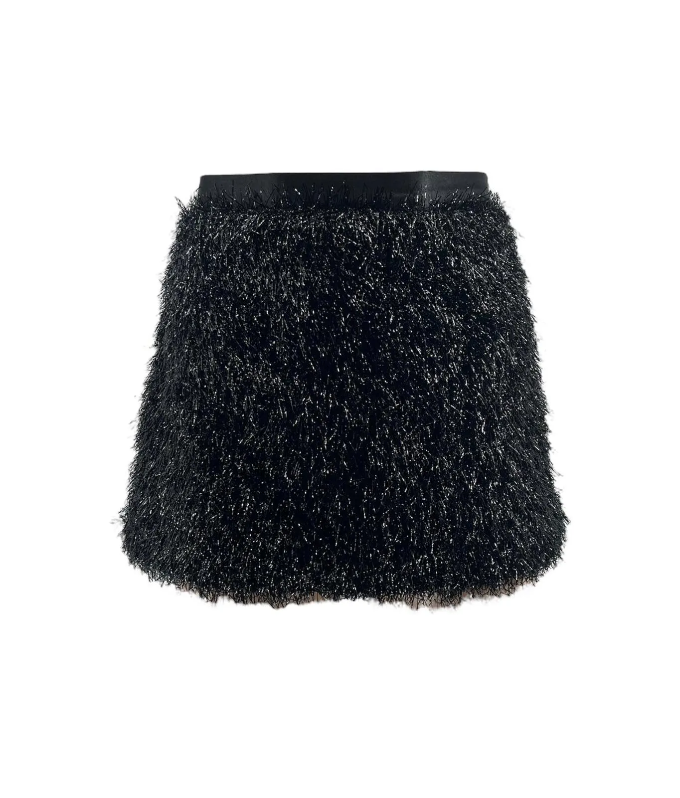 Disco Frill Mini Skirt - Black