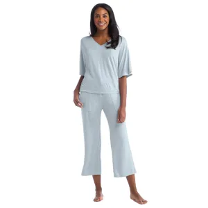 Dream Relaxed V-Neck with Capri Lounge Set- Surf