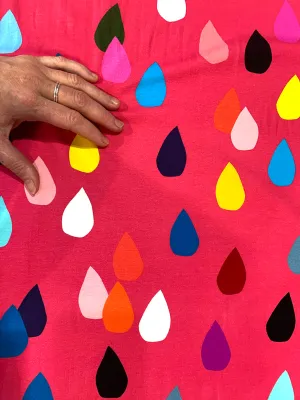 Dusty Drops Cotton Jersey (OFFCUT 1.4M $19)