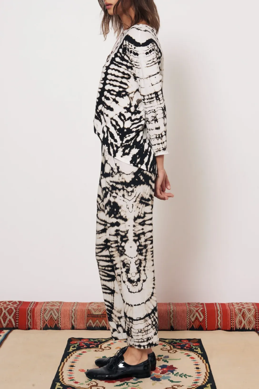 Easy Cuff Pant | Black/Dirty White