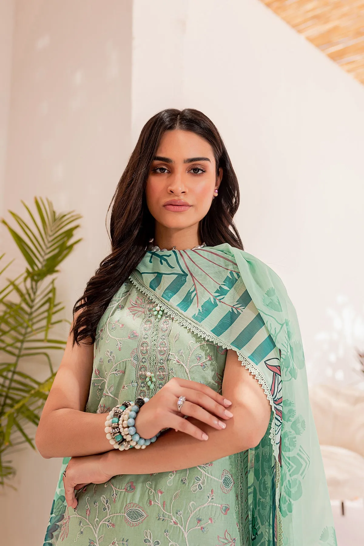 Eden Bloom| Farasha Mehak Festive Lawn SS 23 | Unstitched Embroidered Collection