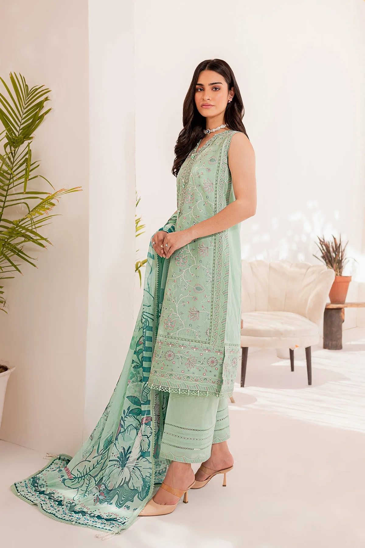 Eden Bloom| Farasha Mehak Festive Lawn SS 23 | Unstitched Embroidered Collection