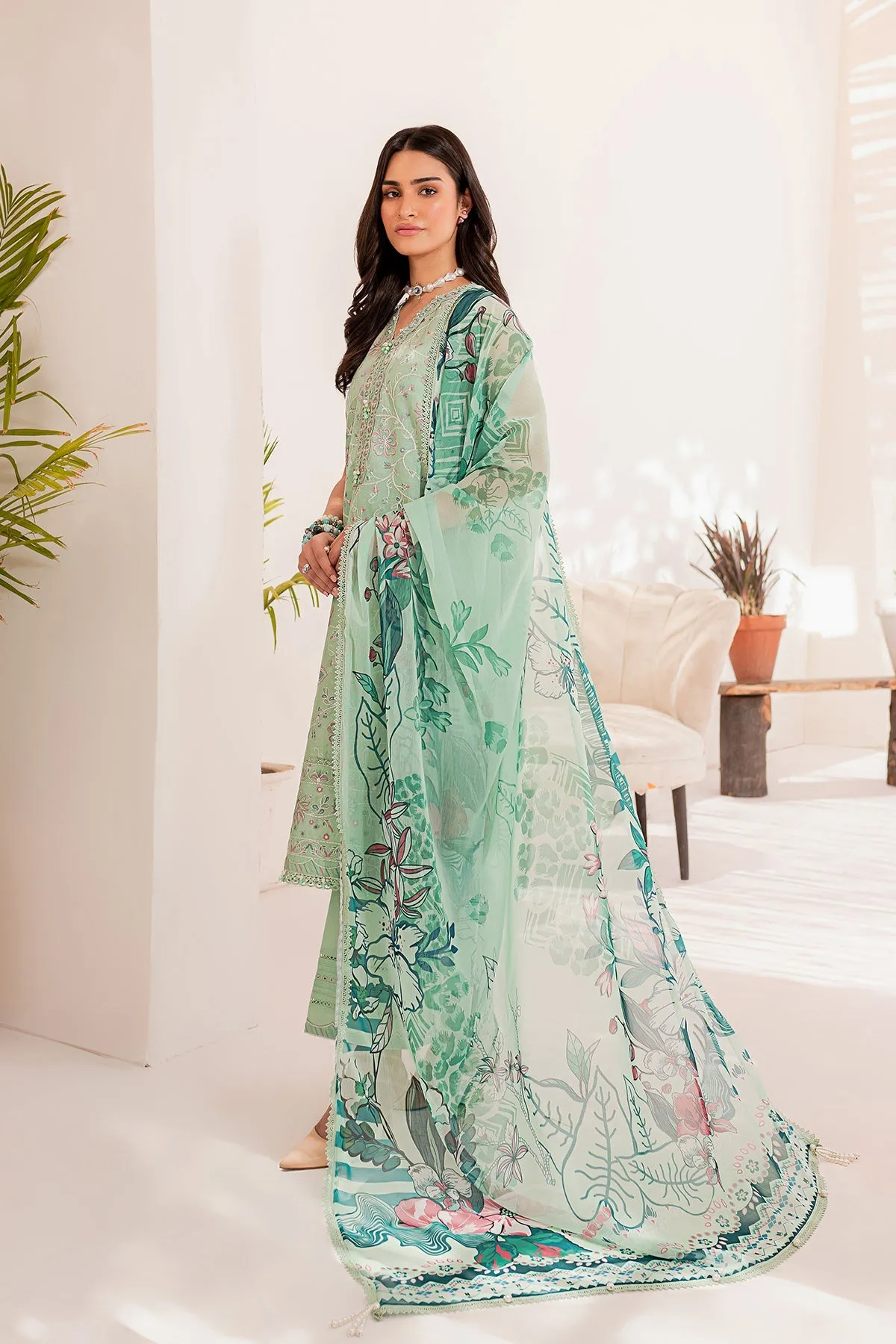 Eden Bloom| Farasha Mehak Festive Lawn SS 23 | Unstitched Embroidered Collection