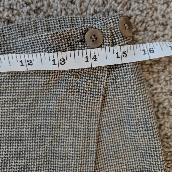 Eileen Fisher Linen Blend Houndstooth Skirt Suit S