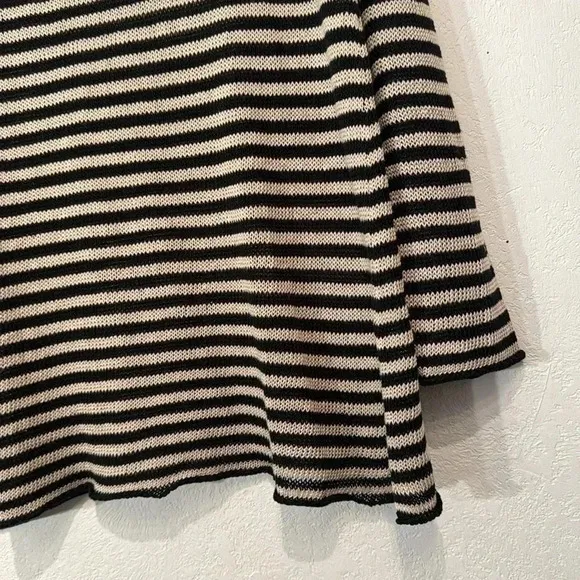 Eileen Fisher Organic Linen Striped 3/4” Sleeve Sweater size M