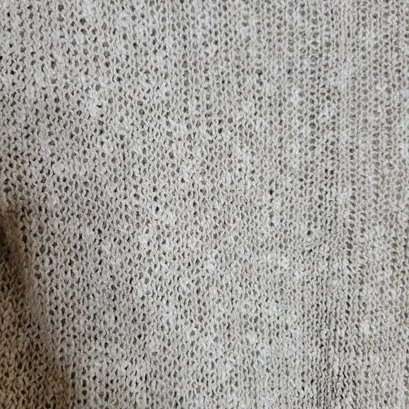 Eileen Fisher Women's Medium Italian Yarn Open Knit Sweater Linen Cotton Knit Cr