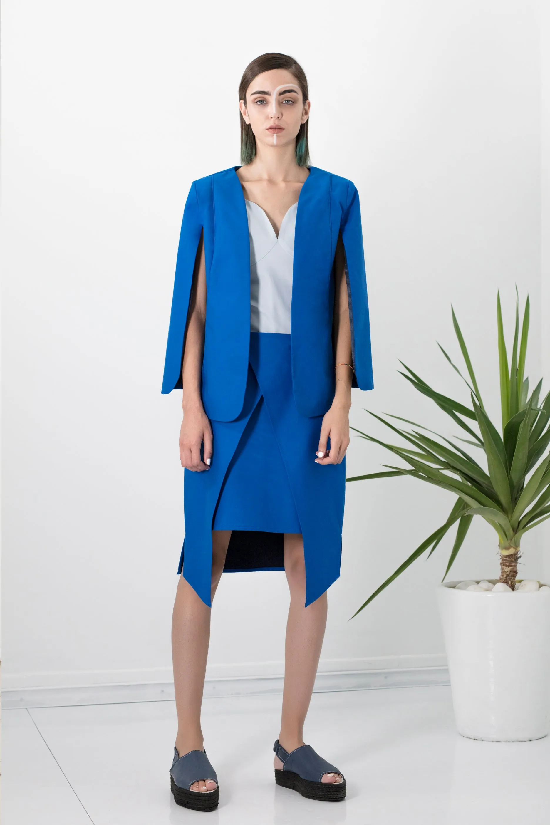 Electric blue wrap skirt