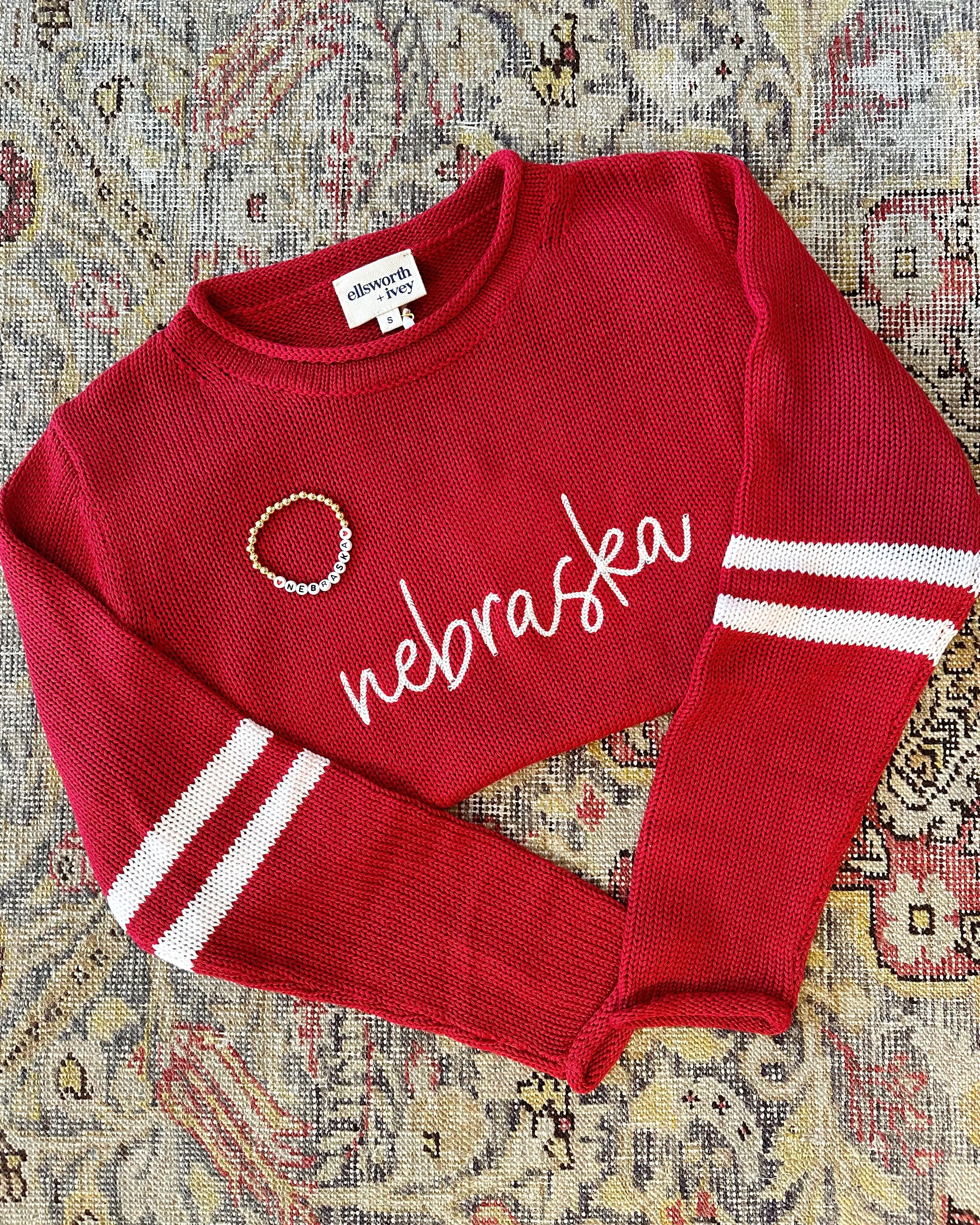 Ellsworth & Ivey - Nebraska   Stripes Midknit (Red/Ivory)