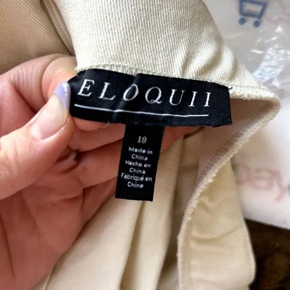 Eloquii Womens Mickey Laceup Detail Mini Skirt Size 18 BUTTERCREAM Off-white