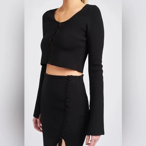 En Saison Calix Mini Knit  Skirt in Black