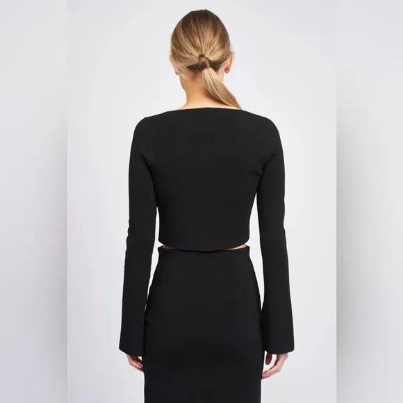 En Saison Calix Mini Knit  Skirt in Black