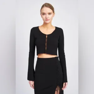 En Saison Calix Mini Knit  Skirt in Black