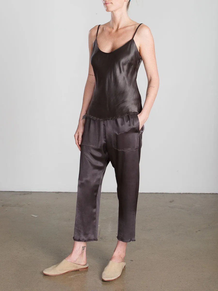 Erika Drop Pant in Vintage Satin - Espresso