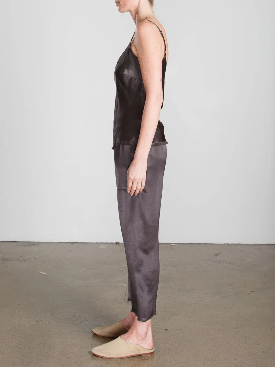 Erika Drop Pant in Vintage Satin - Espresso