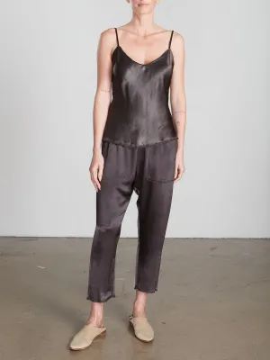 Erika Drop Pant in Vintage Satin - Espresso