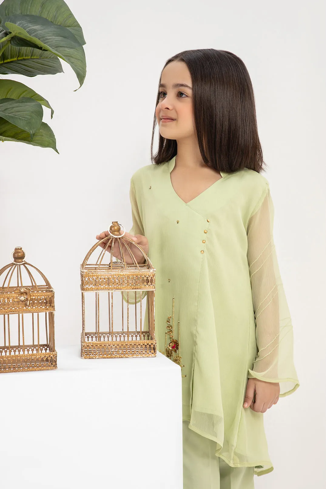 Erin Hand embellished shirt with pants & dupatta