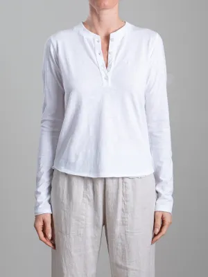 Ethan Henley in Supima Slub - White