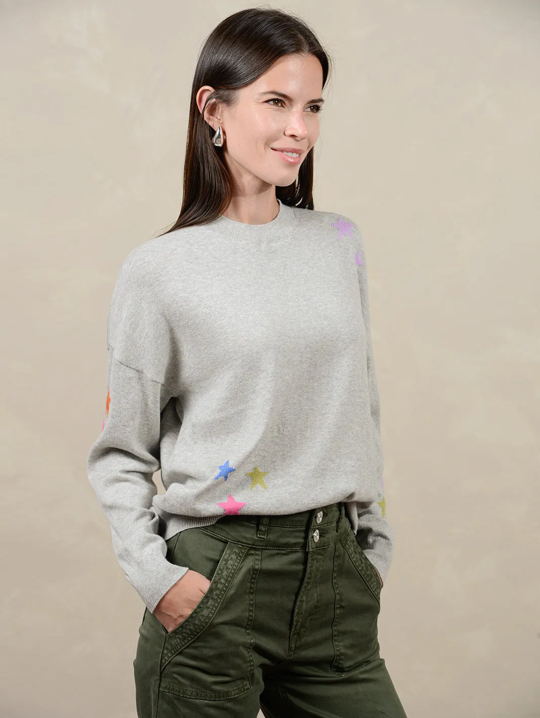 Etoile Women's Cotton Multi Star Sweater