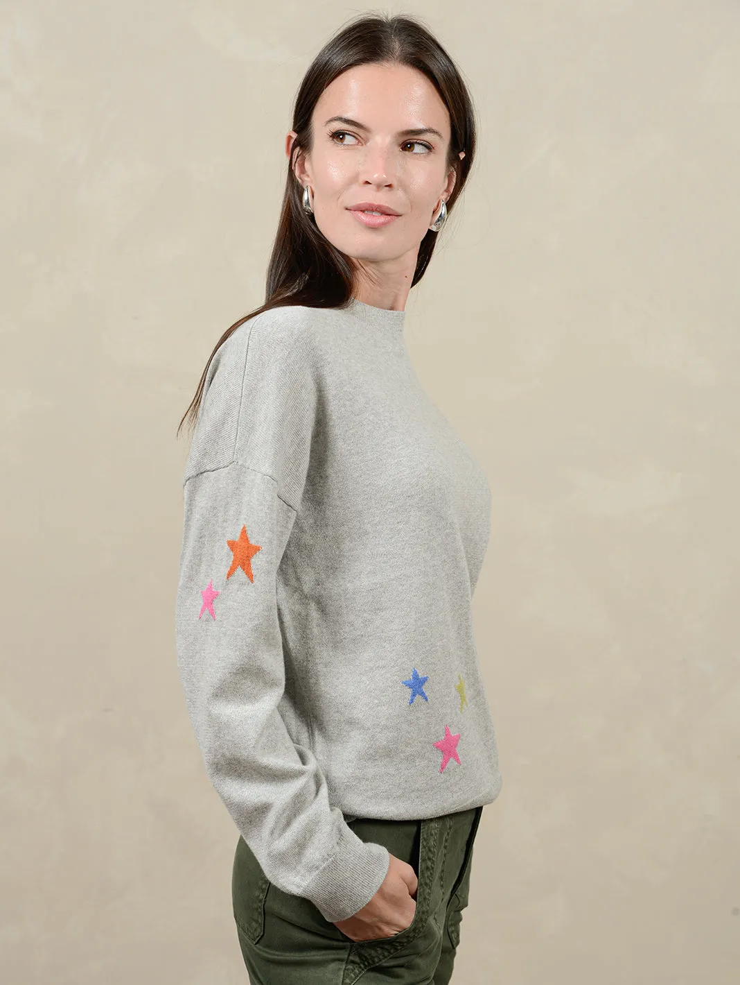 Etoile Women's Cotton Multi Star Sweater