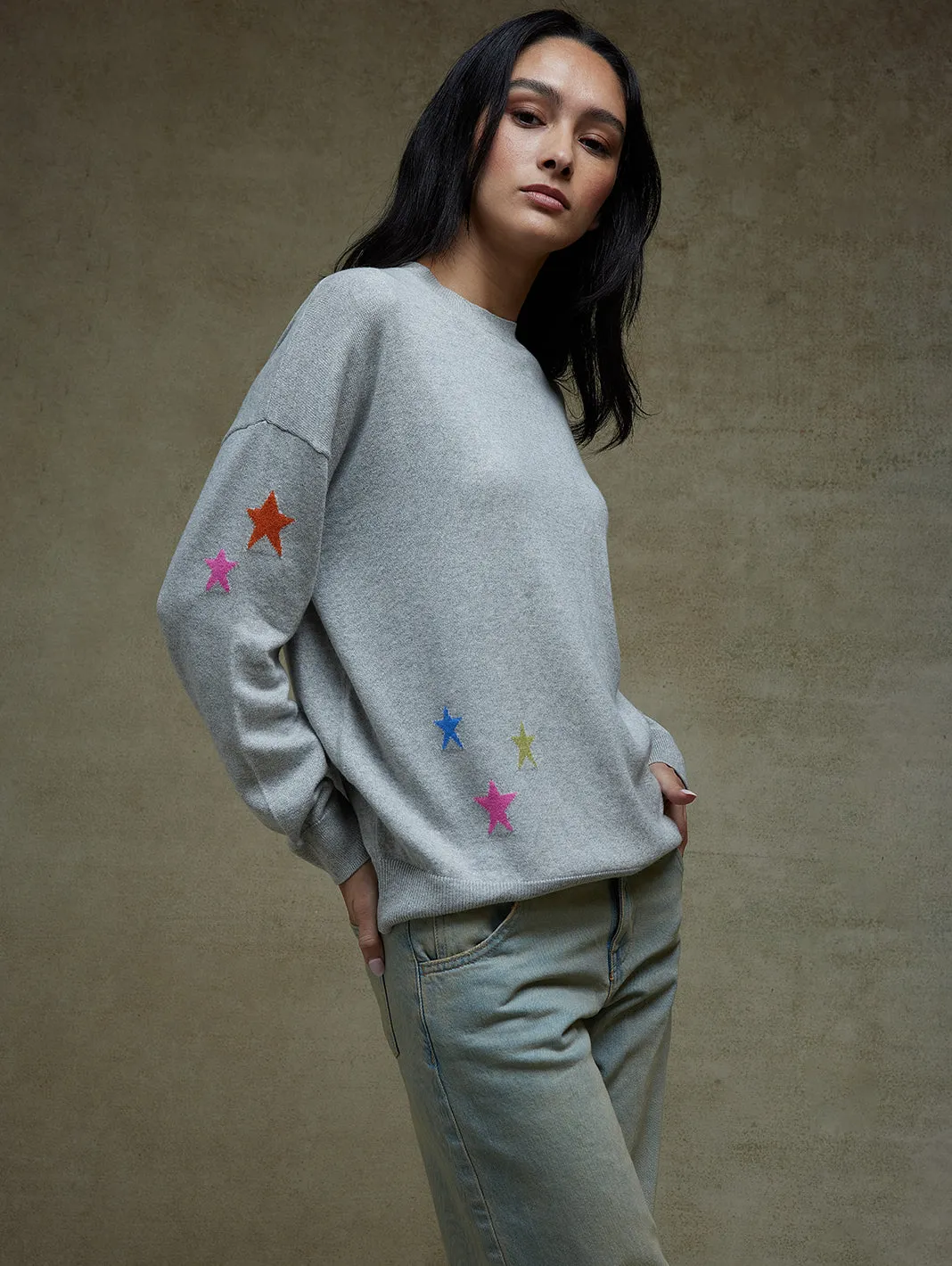 Etoile Women's Cotton Multi Star Sweater
