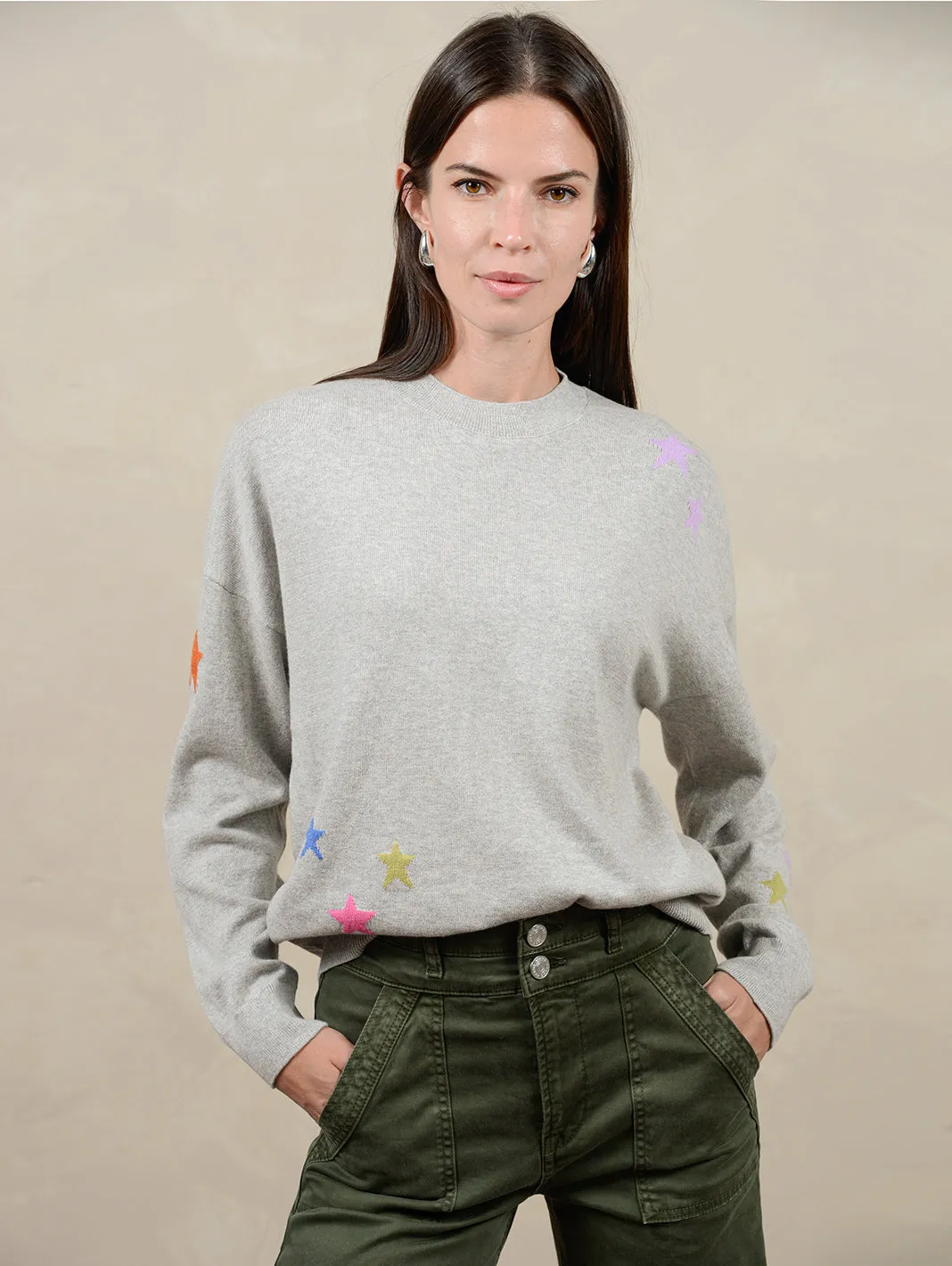 Etoile Women's Cotton Multi Star Sweater