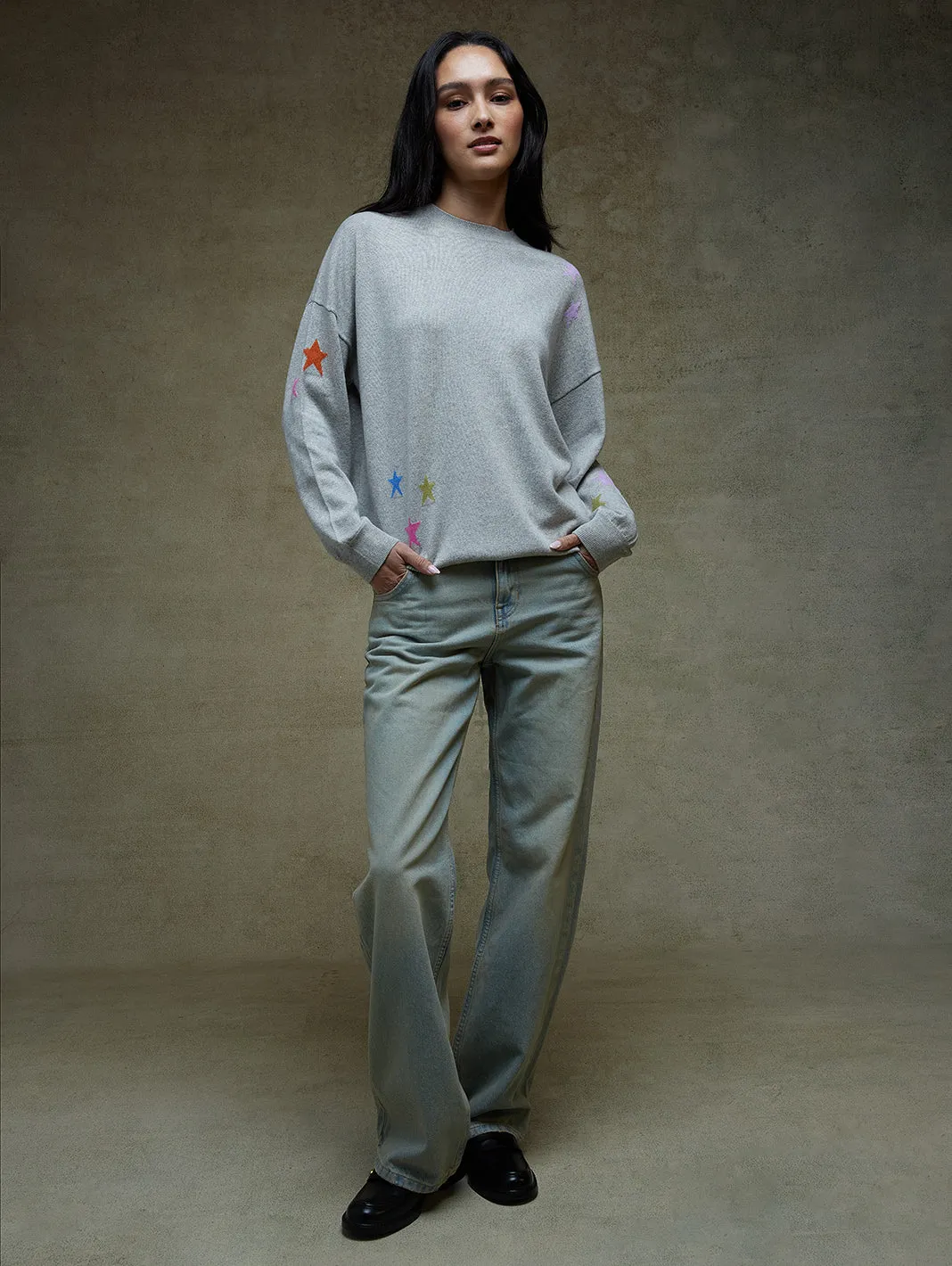 Etoile Women's Cotton Multi Star Sweater