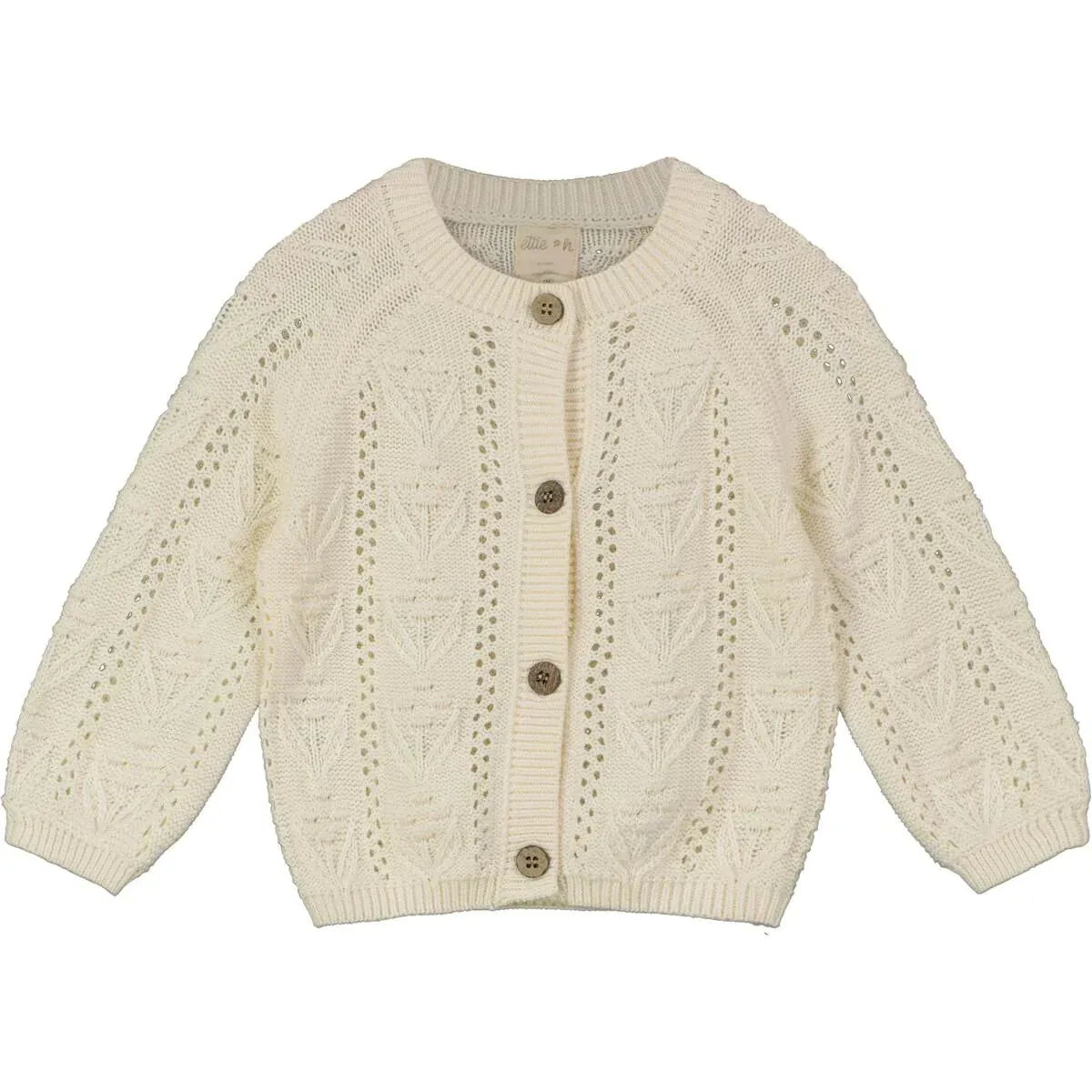Ettie & H Soft Cotton Cardigan in Cream: Sizes 0/3m to 18/24m