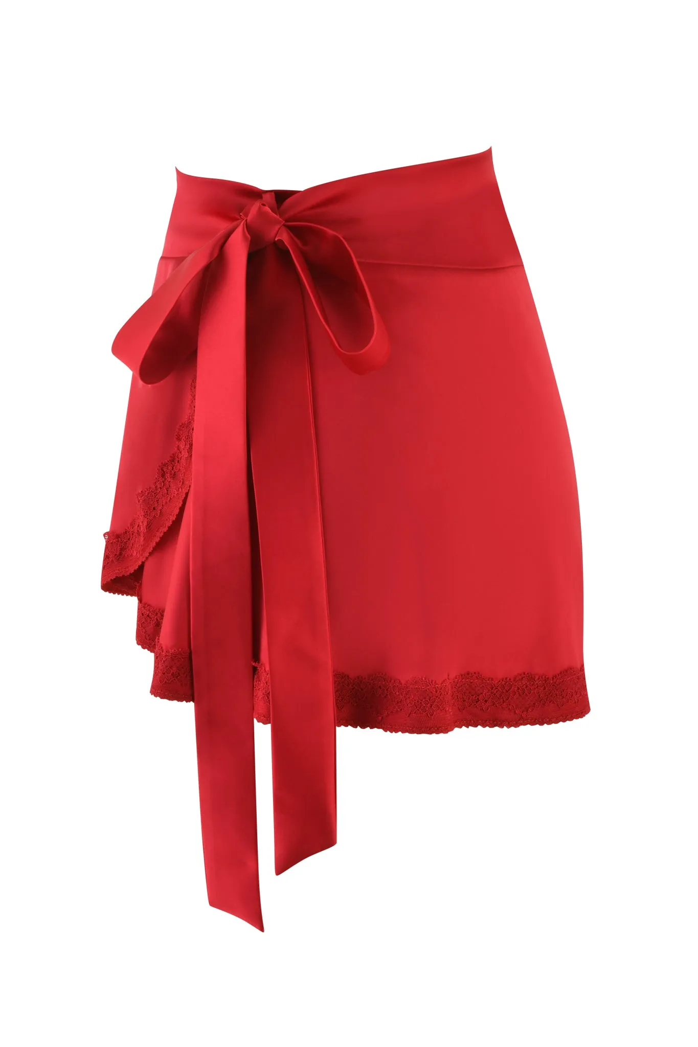 EVELYN WRAP SKIRT - RED