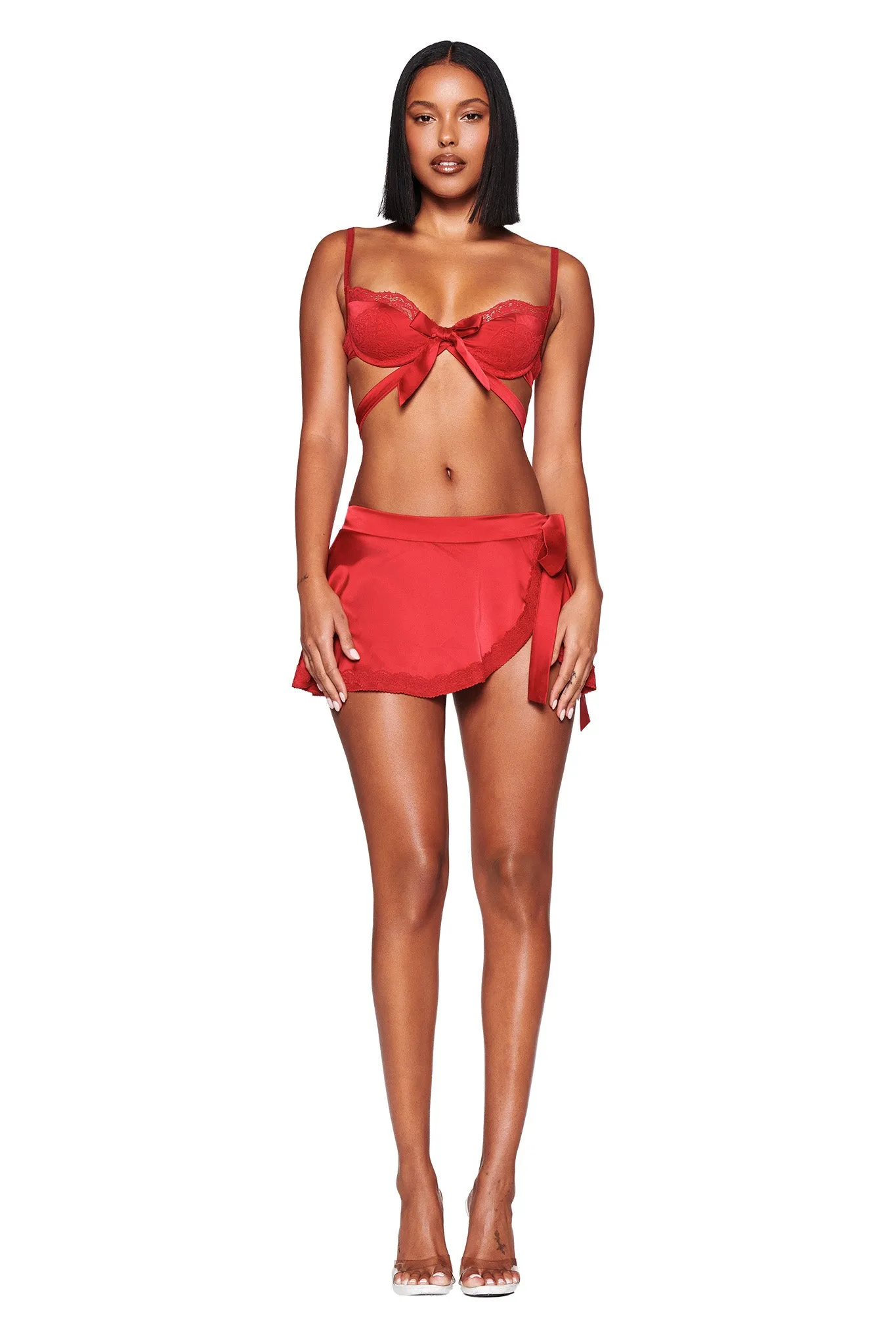 EVELYN WRAP SKIRT - RED
