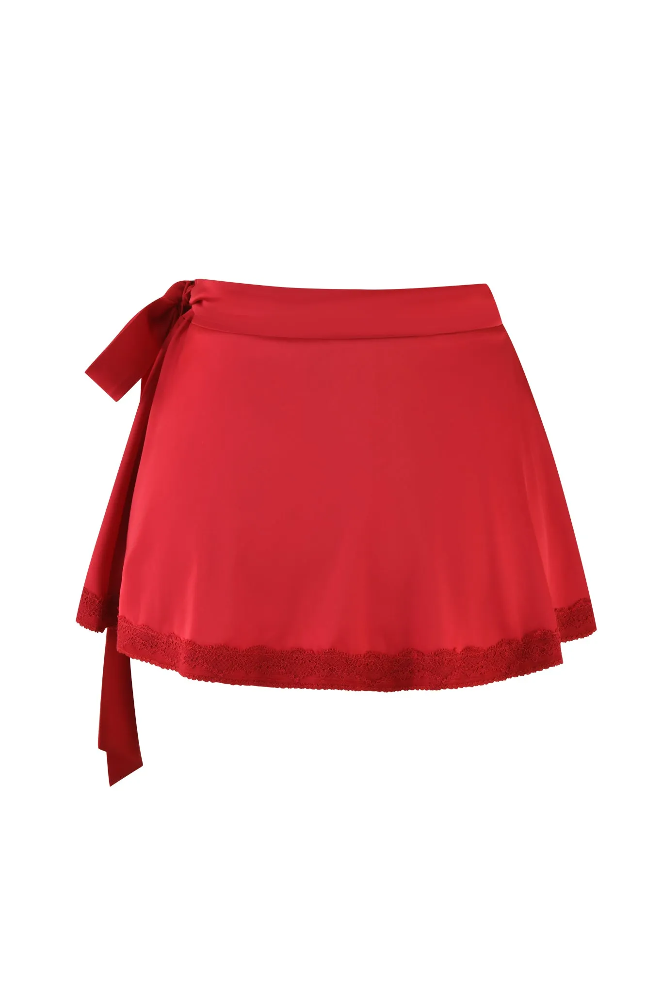 EVELYN WRAP SKIRT - RED