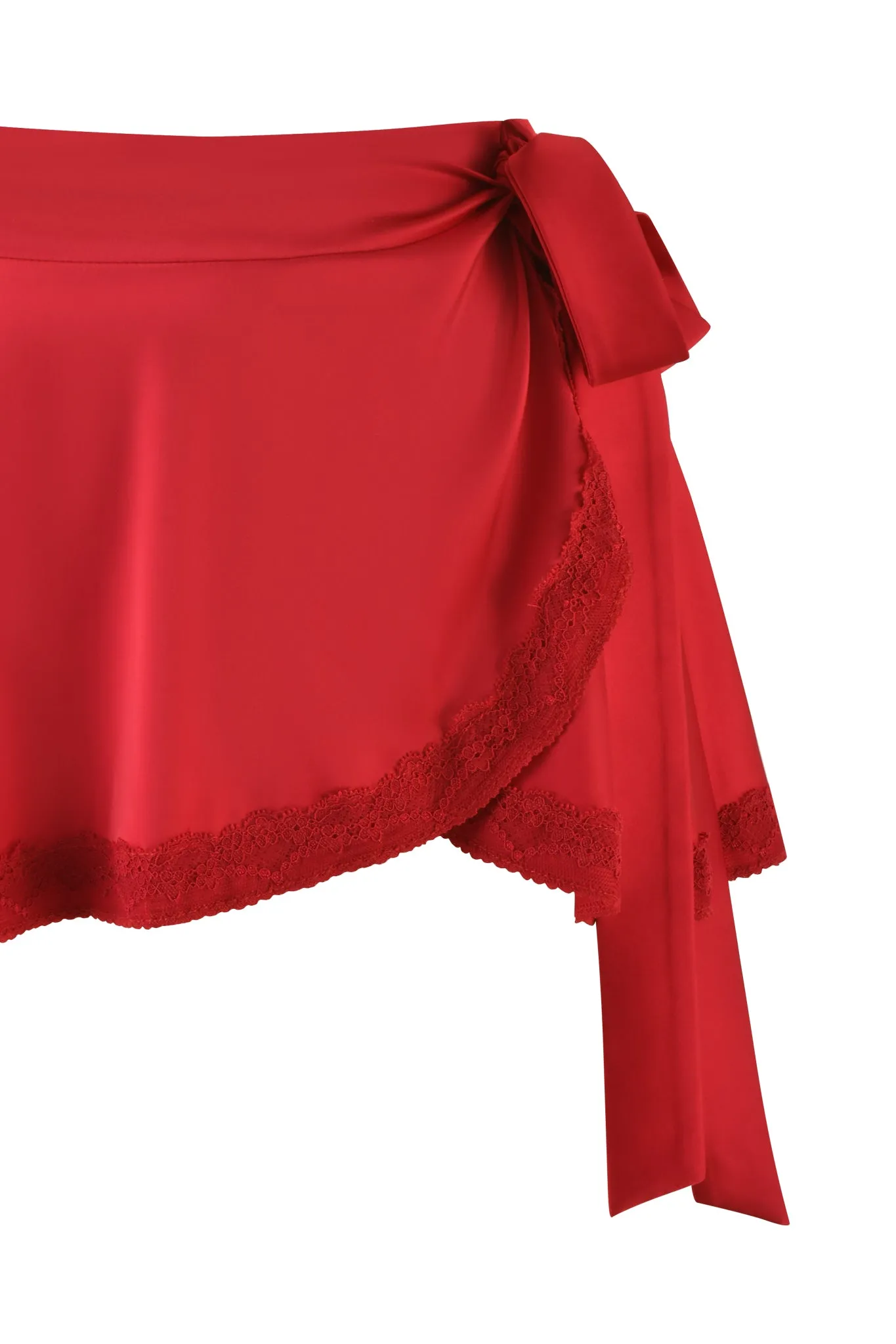 EVELYN WRAP SKIRT - RED