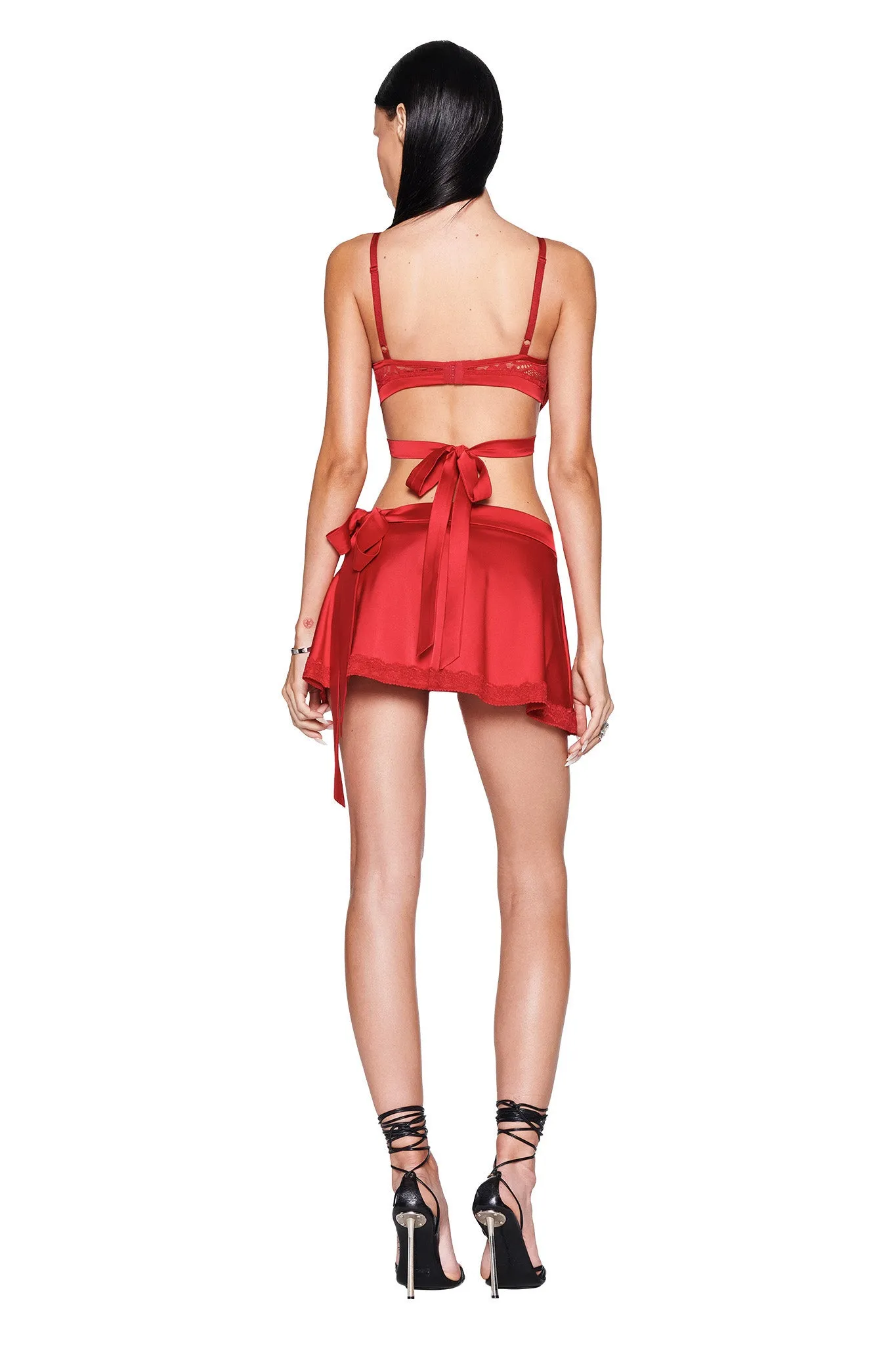 EVELYN WRAP SKIRT - RED