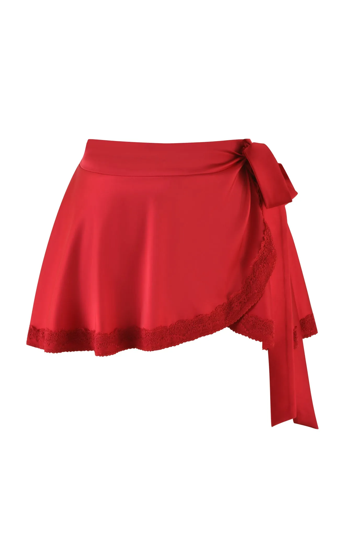 EVELYN WRAP SKIRT - RED