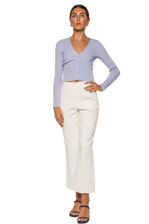 Evie Ivory Cropped Flare Pant