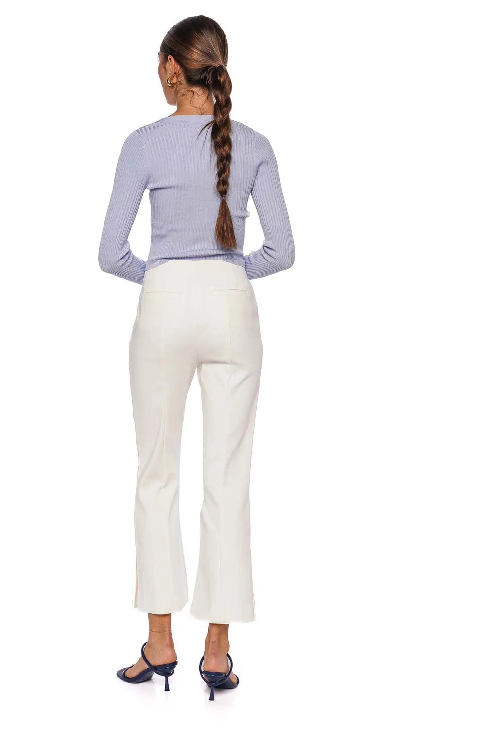 Evie Ivory Cropped Flare Pant